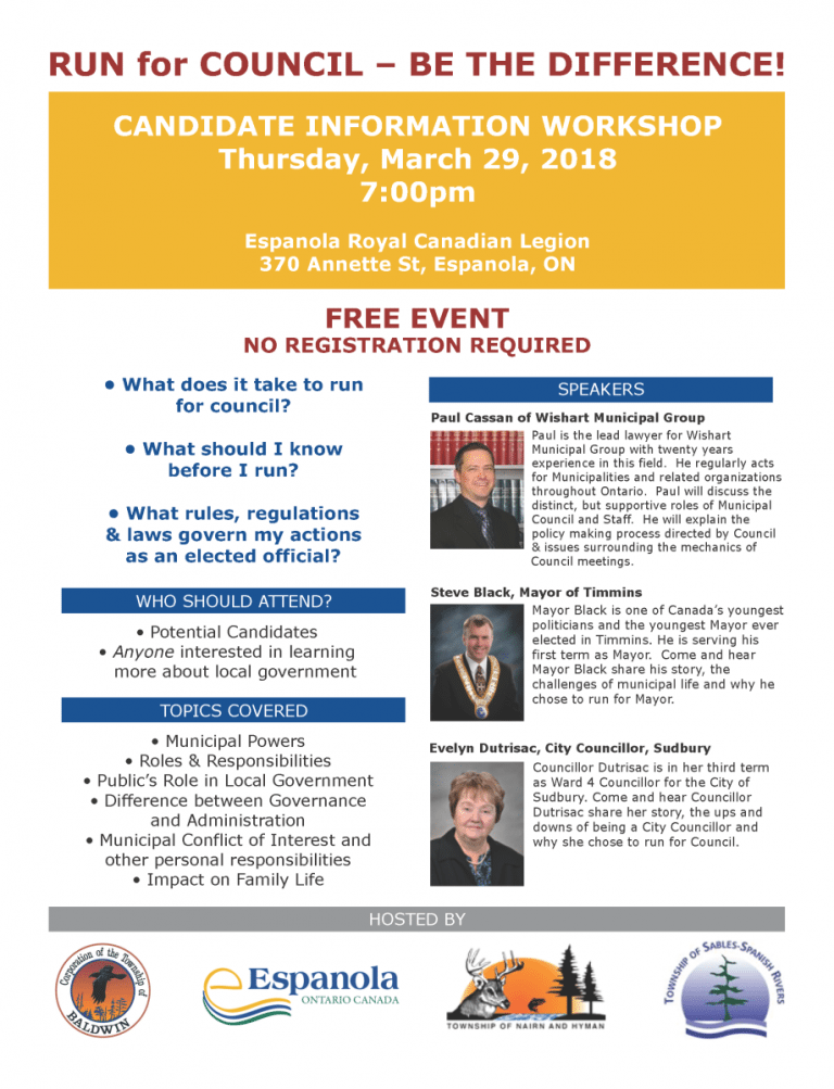 Candidates Information Session in Espanola