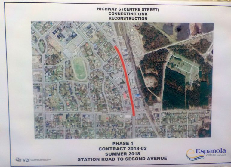 Highway Six construction underway in Espanola – open lanes