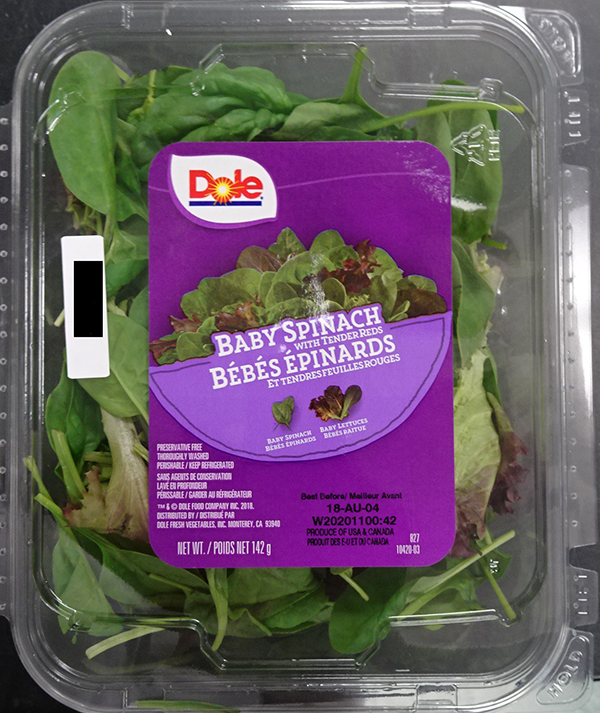 Dole Brand Spinach Recalled