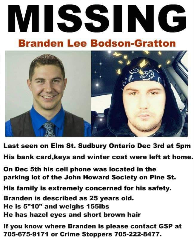 UPDATE: Search continues for Sudbury man – some leads