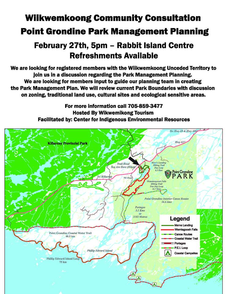 Wiikwemikoong hosting consultation on Point Grondine Park