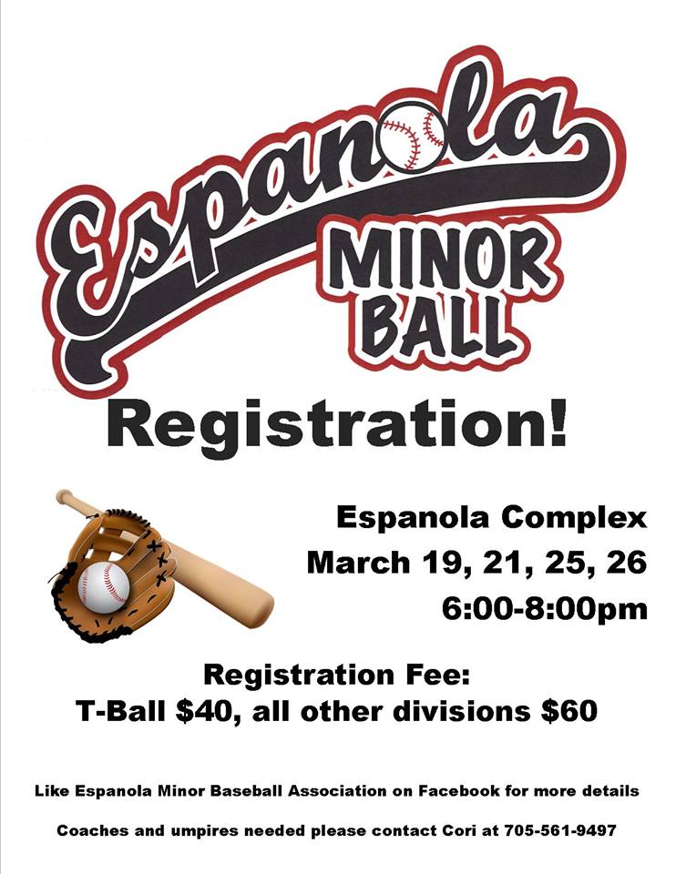 Espanola Minor Baseball registration
