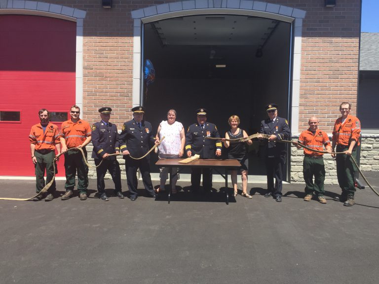 Espanola Mayor and Fire Chief open new fire hall