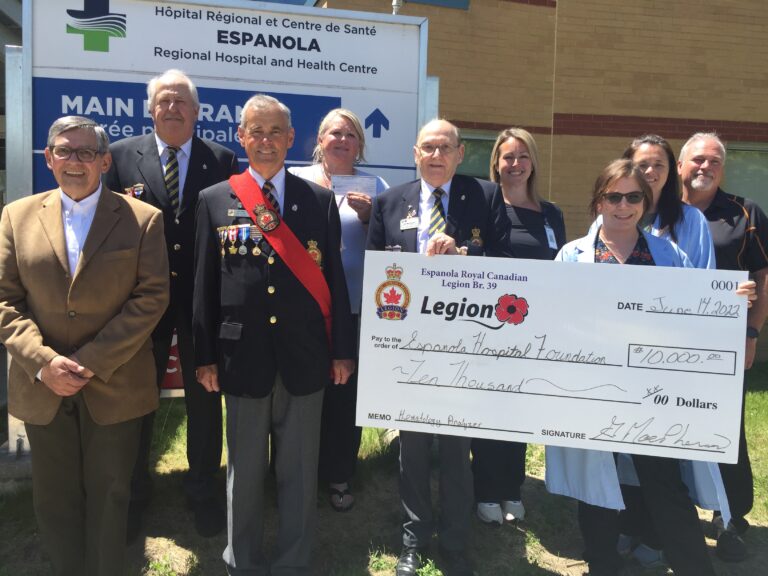Espanola Royal Canadian Legion kicks of 2022 hospital campaign