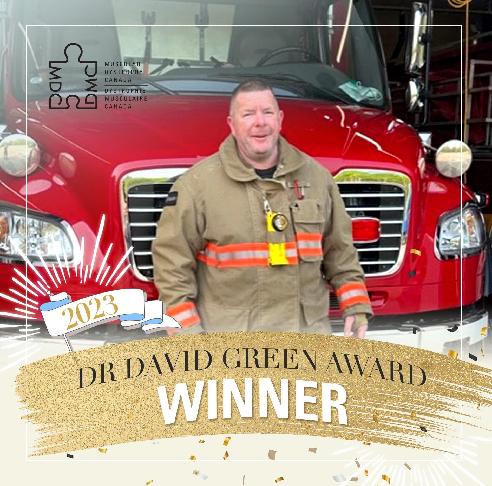 Muscular Dystrophy Canada names Trevor McVey Fire Fighter of the Year
