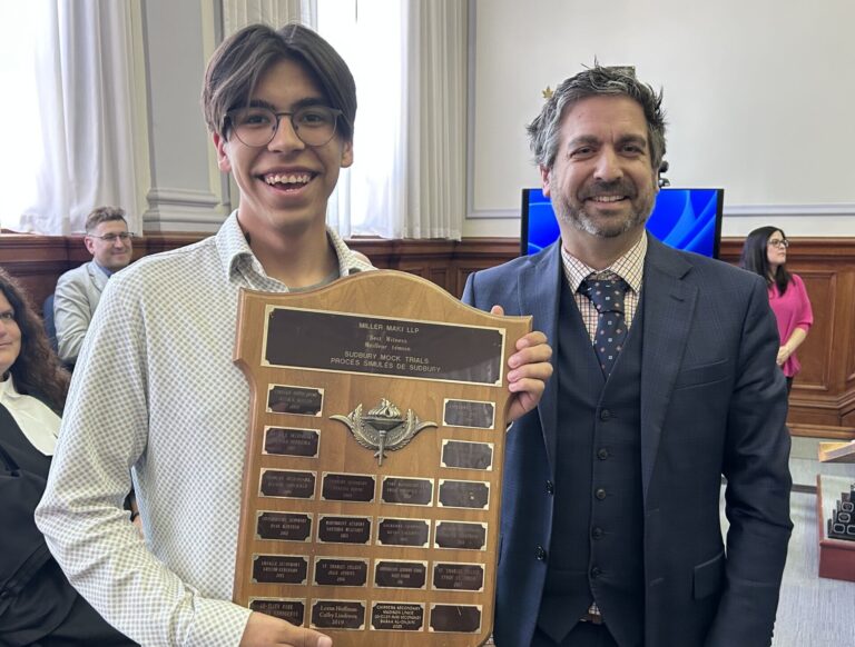 Mock trial marks award for Espanola High School student